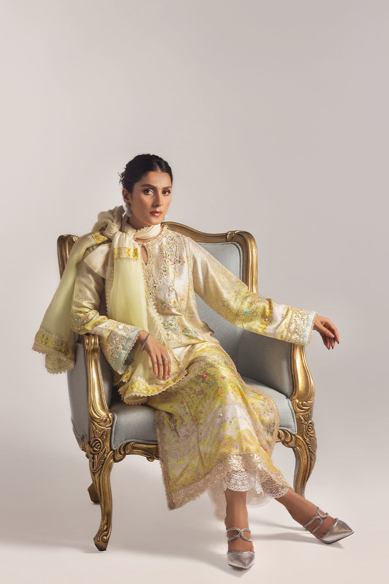 Ansab Jahangir | Digital Silk | Alyssa Shirt and Dupatta by Ansab Jahangir - Designer Dress  - Type : Ladies Clothes - Available at Libayah - 100% Original 