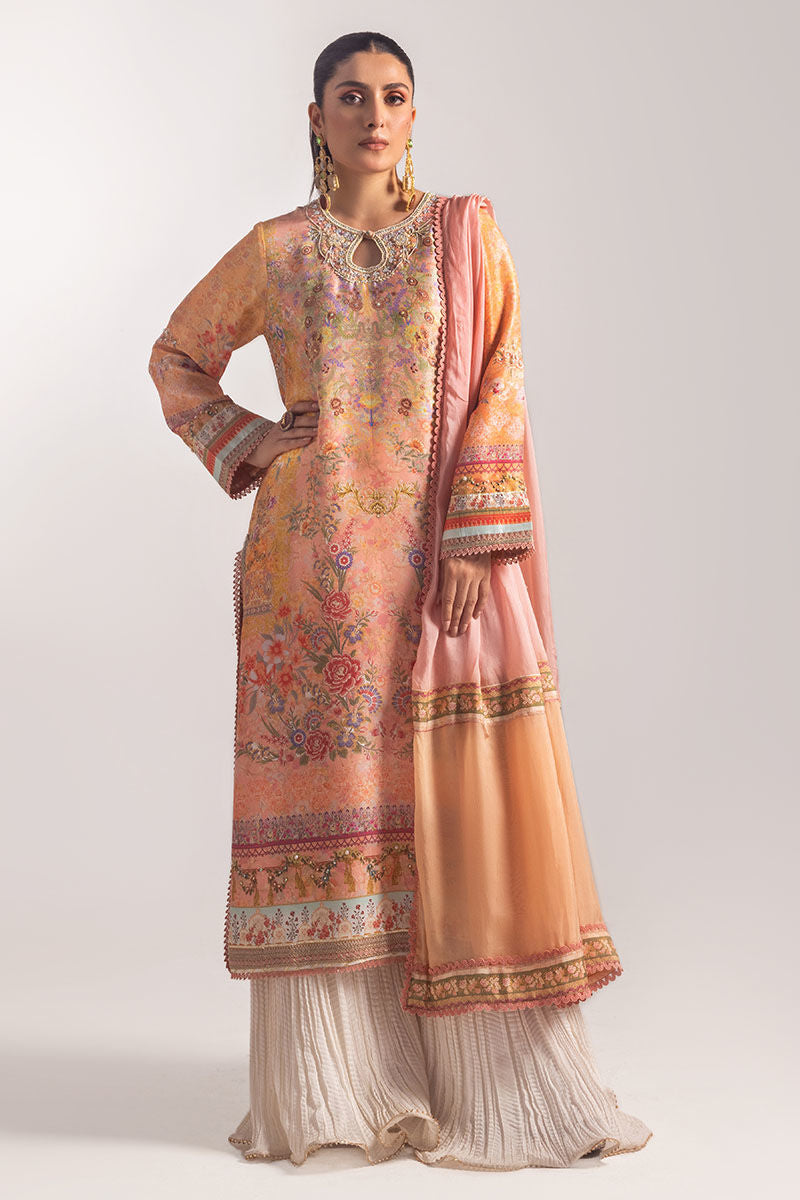 Ansab Jahangir | Digital Silk | Elora Shirt and Dupatta by Ansab Jahangir - Designer Dress  - Type : Ladies Clothes - Available at Libayah - 100% Original 
