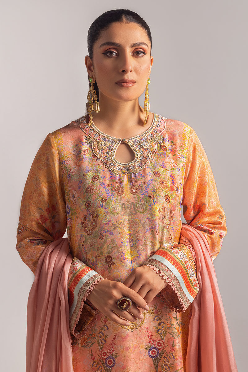 Ansab Jahangir | Digital Silk | Elora Shirt and Dupatta by Ansab Jahangir - Designer Dress  - Type : Ladies Clothes - Available at Libayah - 100% Original 