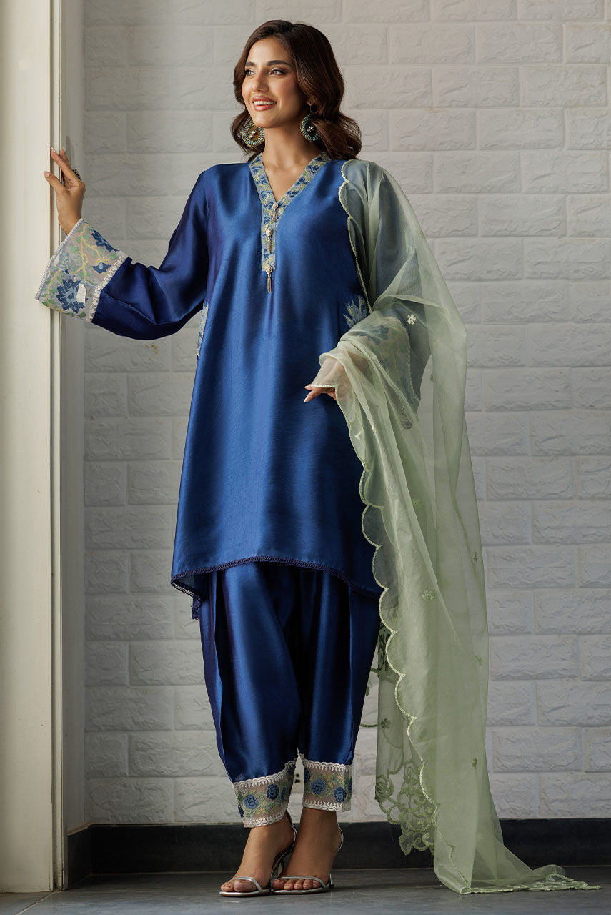Deepak Perwani | Summer Festive 25 | Blue Waters by Deepak Perwani - Designer Dress - Type: Ladies Clothes - Available at Libayah - 100% Original