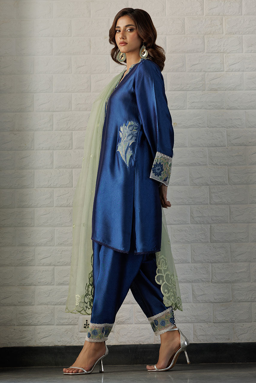 Deepak Perwani | Summer Festive 25 | Blue Waters by Deepak Perwani - Designer Dress - Type: Ladies Clothes - Available at Libayah - 100% Original