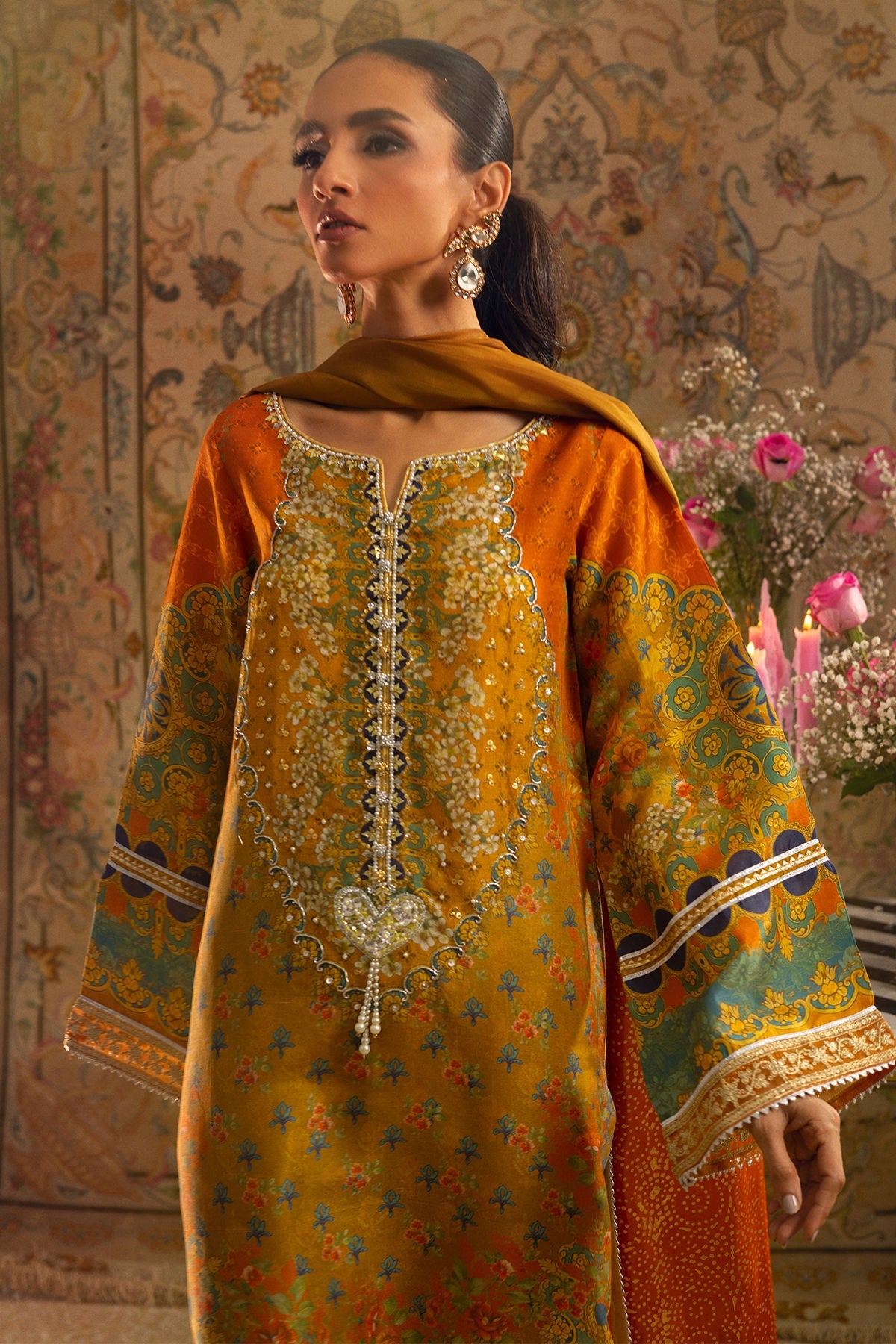 Annus Abrar | Lime Luxe Silk | Faina by Annus Abrar - Designer Dress - Type: Ladies Clothes - Available at Libayah - 100% Original