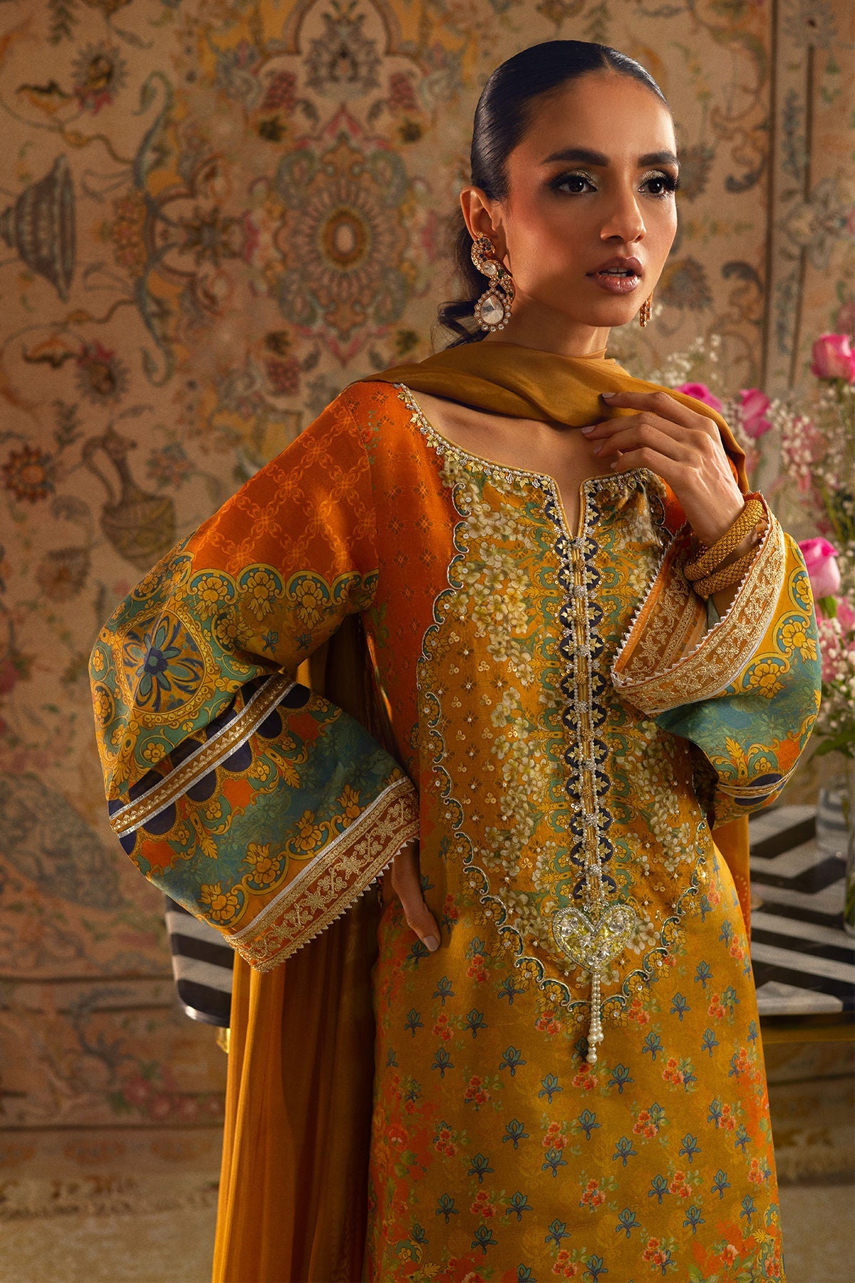 Annus Abrar | Lime Luxe Silk | Faina by Annus Abrar - Designer Dress - Type: Ladies Clothes - Available at Libayah - 100% Original