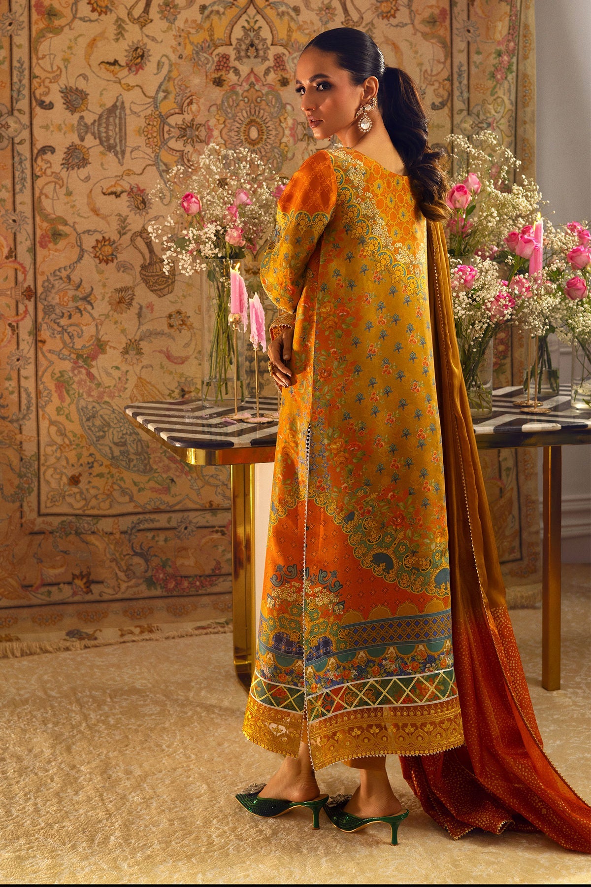 Annus Abrar | Lime Luxe Silk | Faina by Annus Abrar - Designer Dress - Type: Ladies Clothes - Available at Libayah - 100% Original