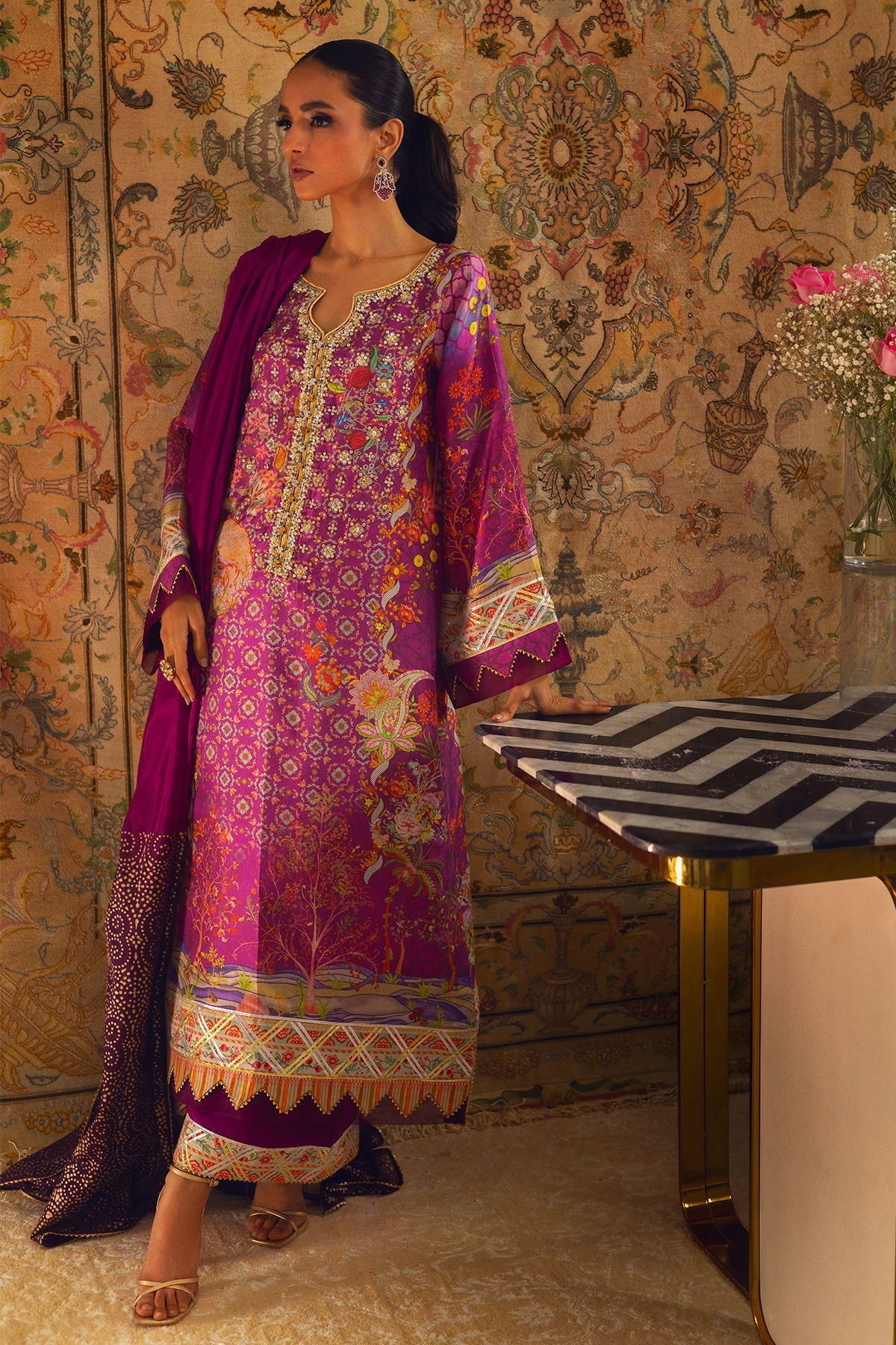 Annus Abrar | Lime Luxe Silk | Salomi by Annus Abrar - Designer Dress - Type: Ladies Clothes - Available at Libayah - 100% Original