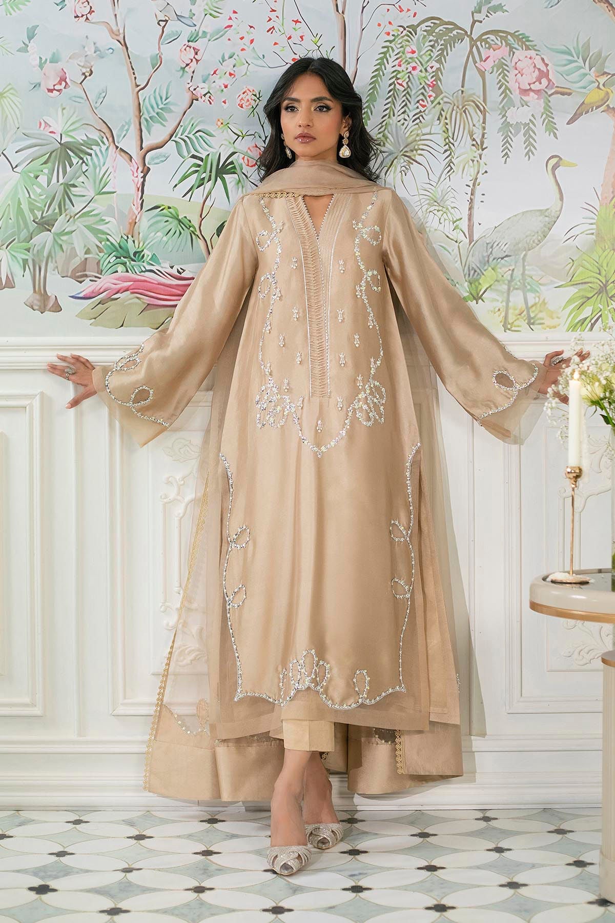 Annus Abrar | Sehr Eid Luxe | Alyra Sand by Annus Abrar - Designer Dress - Type: Ladies Clothes - Available at Libayah - 100% Original