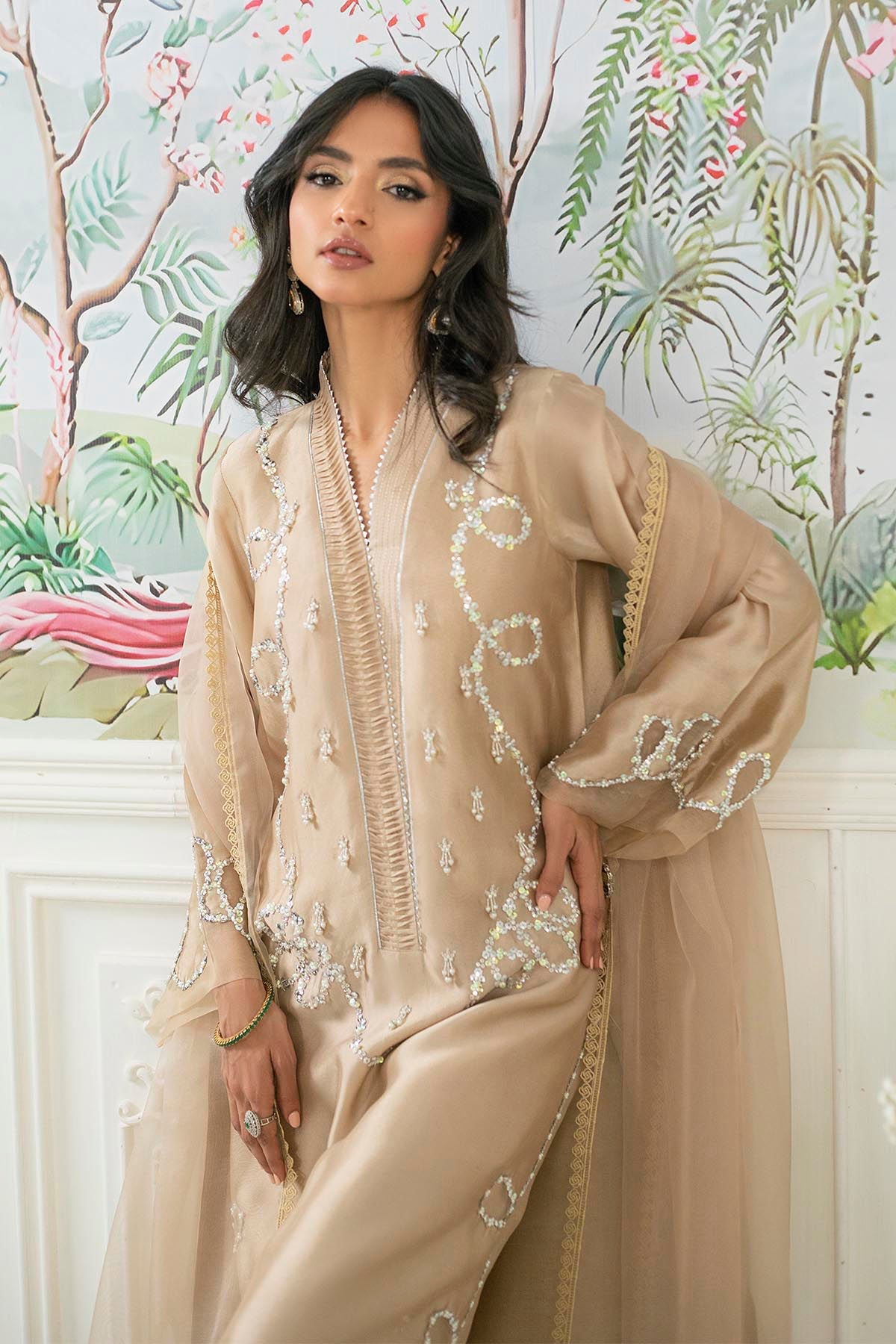 Annus Abrar | Sehr Eid Luxe | Alyra Sand by Annus Abrar - Designer Dress - Type: Ladies Clothes - Available at Libayah - 100% Original
