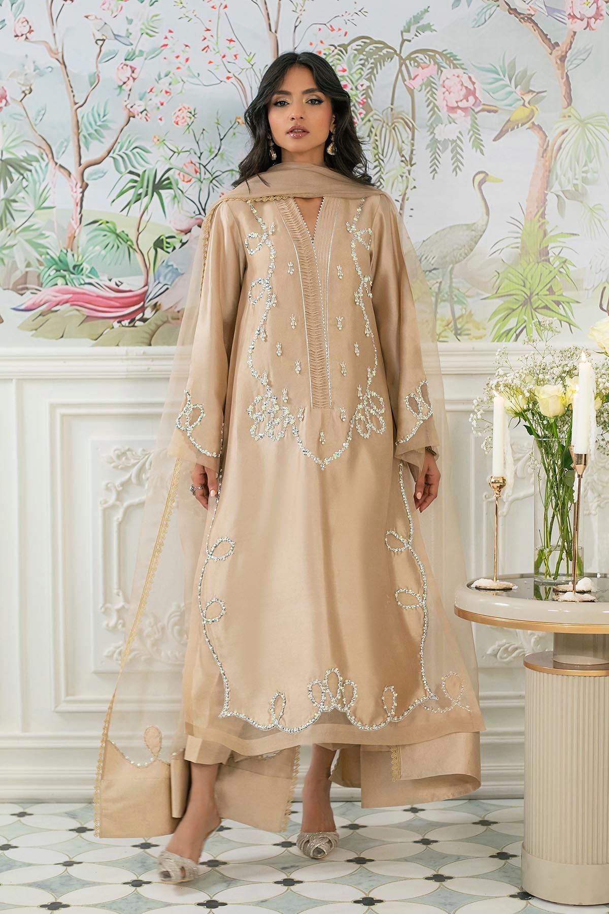 Annus Abrar | Sehr Eid Luxe | Alyra Sand by Annus Abrar - Designer Dress - Type: Ladies Clothes - Available at Libayah - 100% Original