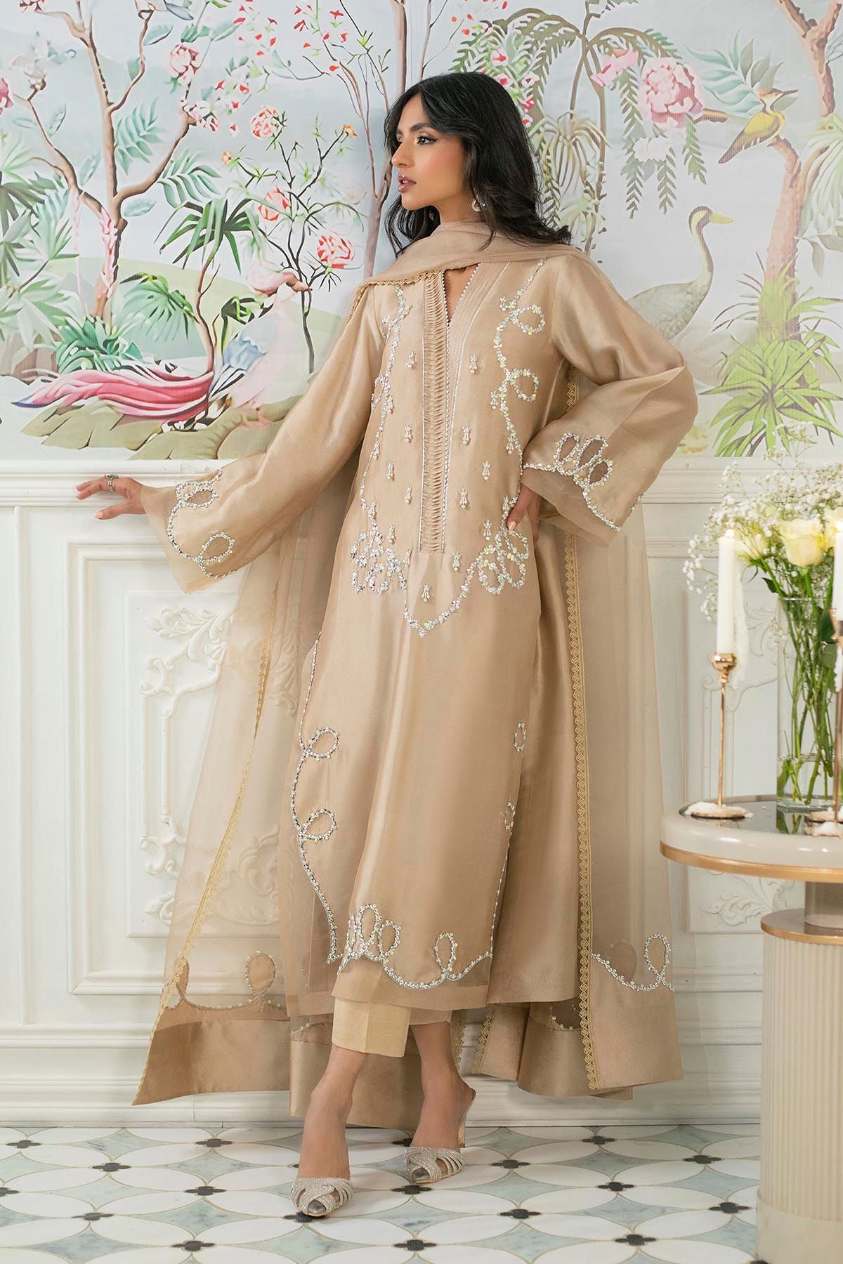 Annus Abrar | Sehr Eid Luxe | Alyra Sand by Annus Abrar - Designer Dress - Type: Ladies Clothes - Available at Libayah - 100% Original