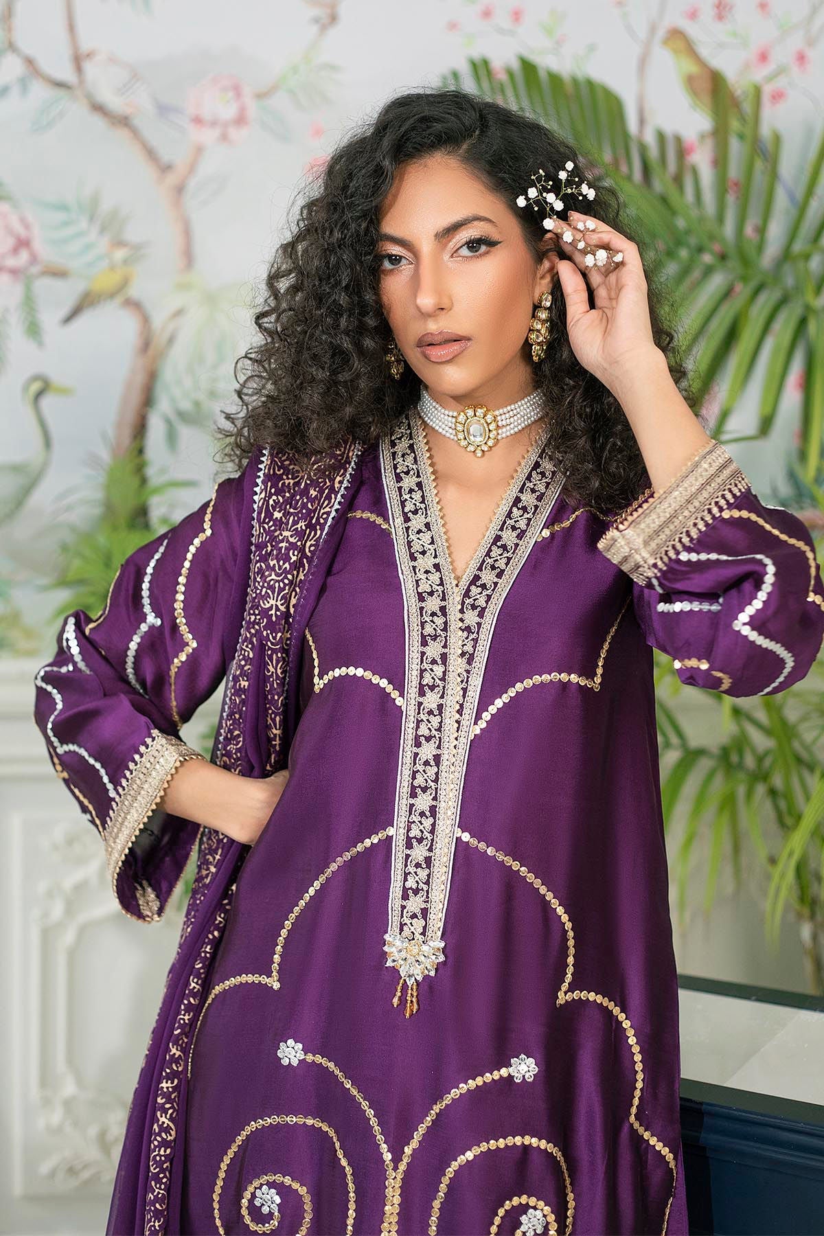 Annus Abrar | Sehr Eid Luxe | Izali Aubergine by Annus Abrar - Designer Dress - Type: Ladies Clothes - Available at Libayah - 100% Original