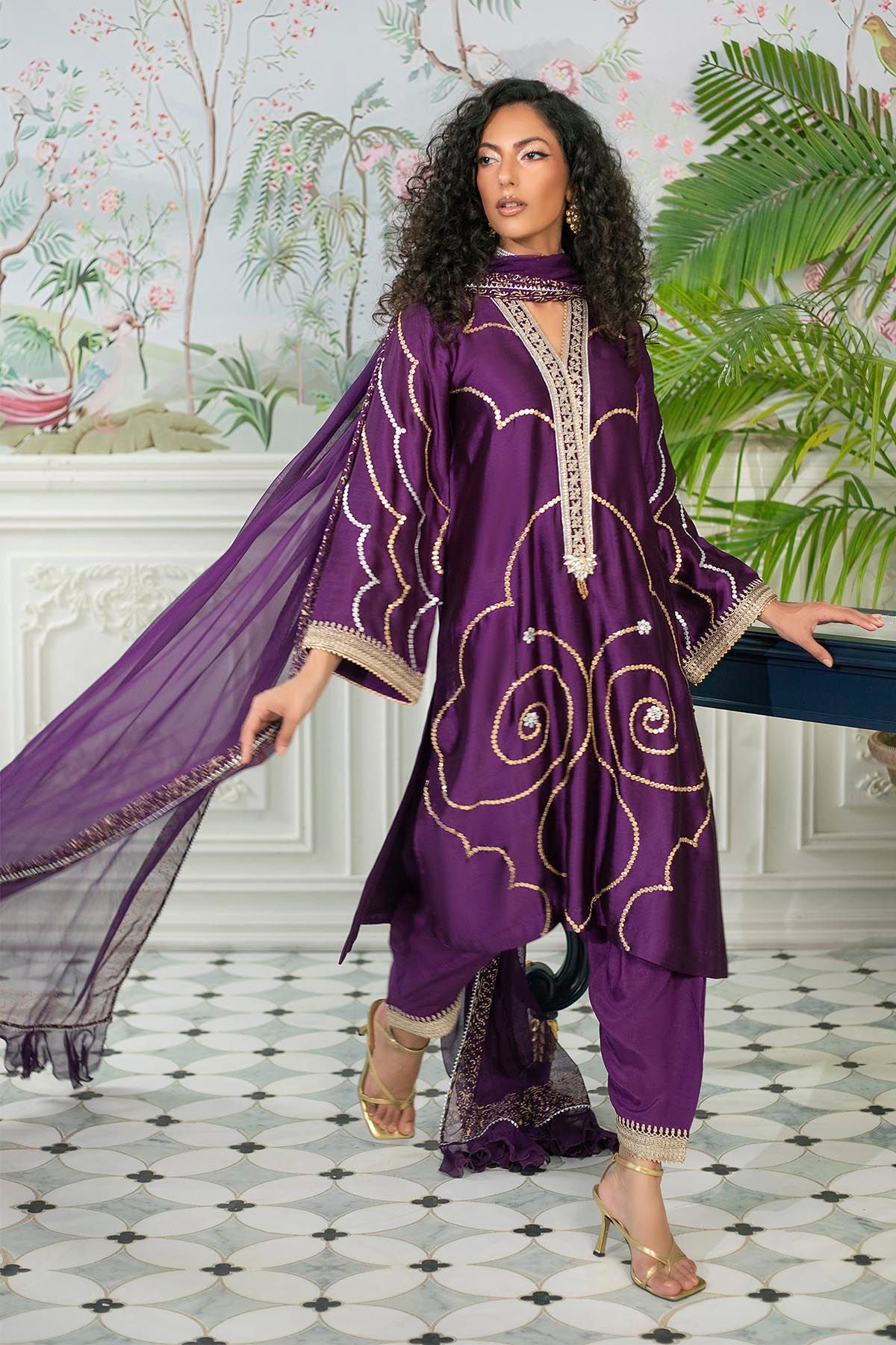 Annus Abrar | Sehr Eid Luxe | Izali Aubergine by Annus Abrar - Designer Dress - Type: Ladies Clothes - Available at Libayah - 100% Original
