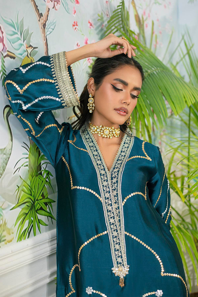 Annus Abrar | Sehr Eid Luxe | Izali Deep Teal by Annus Abrar - Designer Dress - Type: Ladies Clothes - Available at Libayah - 100% Original