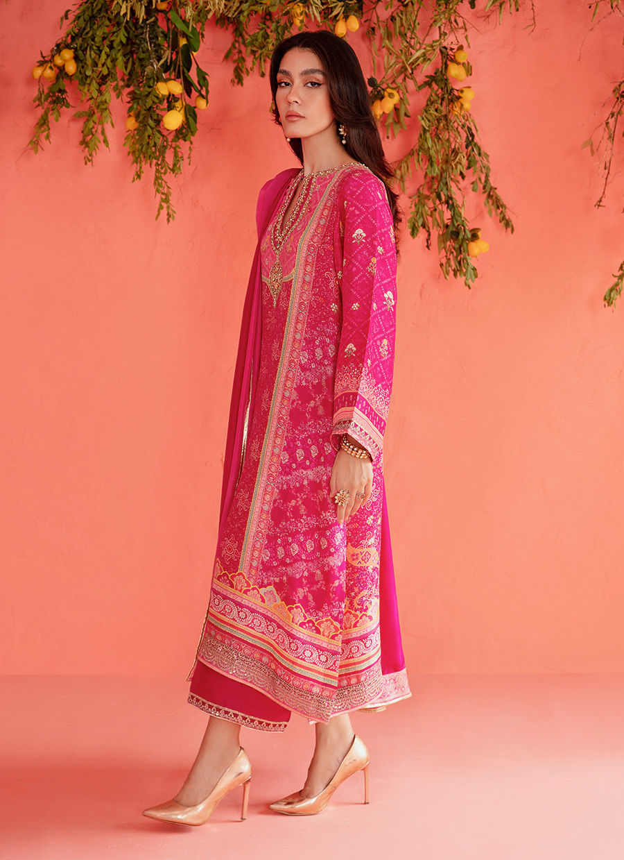Farah Talib Aziz | Designer Picks 24 | ASHA MAGENTA SHIRT AND DUPATTA by Farah Talib Aziz - Designer Dress - Type: Ladies Clothes - Available at Libayah - 100% Original