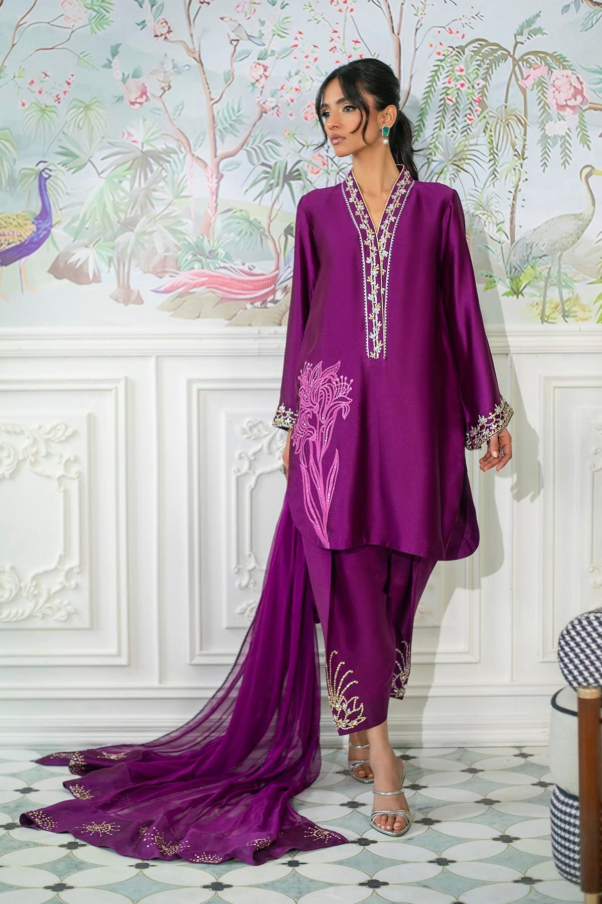 Annus Abrar | Sehr Eid Luxe | Melanie Plum by Annus Abrar - Designer Dress - Type: Ladies Clothes - Available at Libayah - 100% Original
