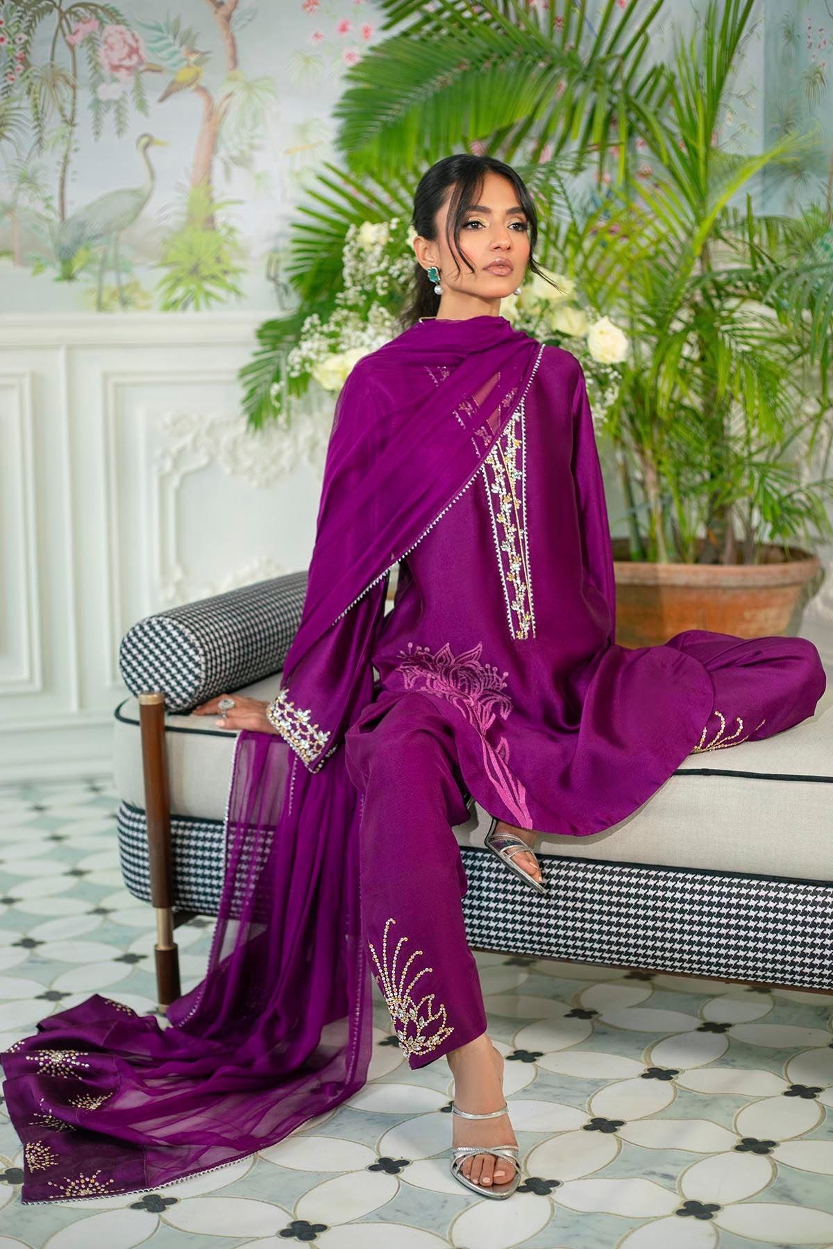 Annus Abrar | Sehr Eid Luxe | Melanie Plum by Annus Abrar - Designer Dress - Type: Ladies Clothes - Available at Libayah - 100% Original