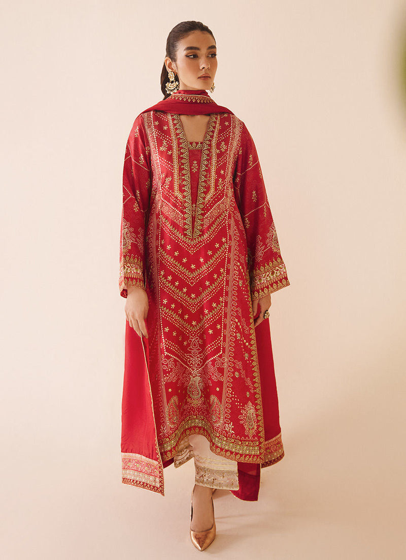 Farah Talib Aziz | Designer Picks 24 | ANEETA CRIMSON SHIRT AND DUPATTA by Farah Talib Aziz - Designer Dress - Type: Ladies Clothes - Available at Libayah - 100% Original
