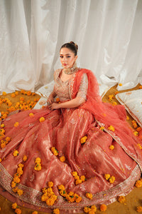 Ansab Jahangir | Marigold and Gota Formals | SHAHNOOR by Ansab Jahangir - Designer Dress - Type: Ladies Clothes - Available at Libayah - 100% Original