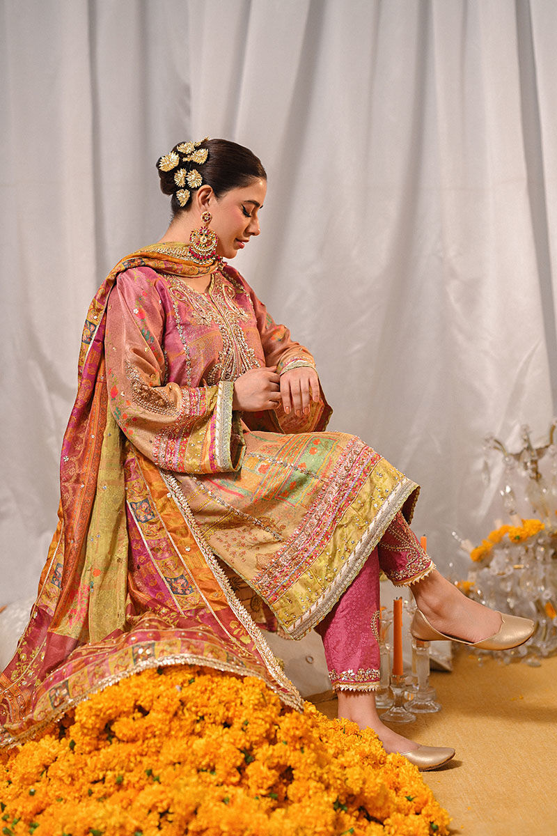 Ansab Jahangir | Marigold and Gota Formals | MOMAL by Ansab Jahangir - Designer Dress - Type: Ladies Clothes - Available at Libayah - 100% Original