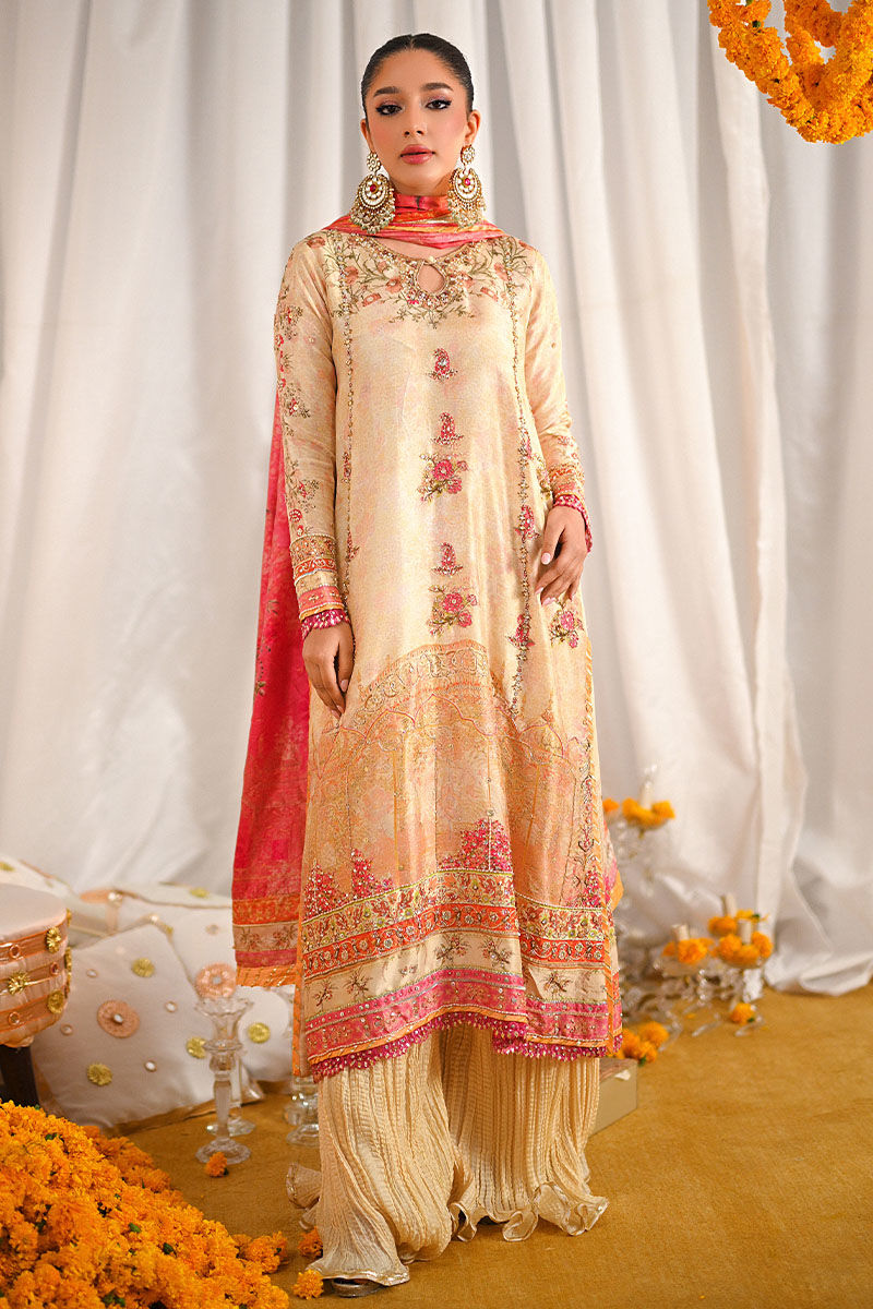 Ansab Jahangir | Marigold and Gota Formals | ERHA by Ansab Jahangir - Designer Dress - Type: Ladies Clothes - Available at Libayah - 100% Original