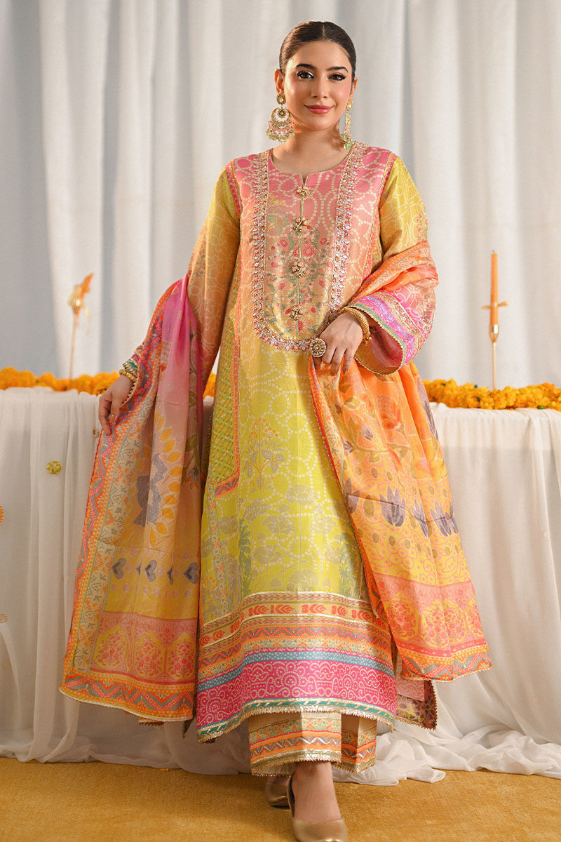 Ansab Jahangir | Digital Silk | Miraal Shirt and Dupatta by Ansab Jahangir - Designer Dress  - Type : Ladies Clothes - Available at Libayah - 100% Original 