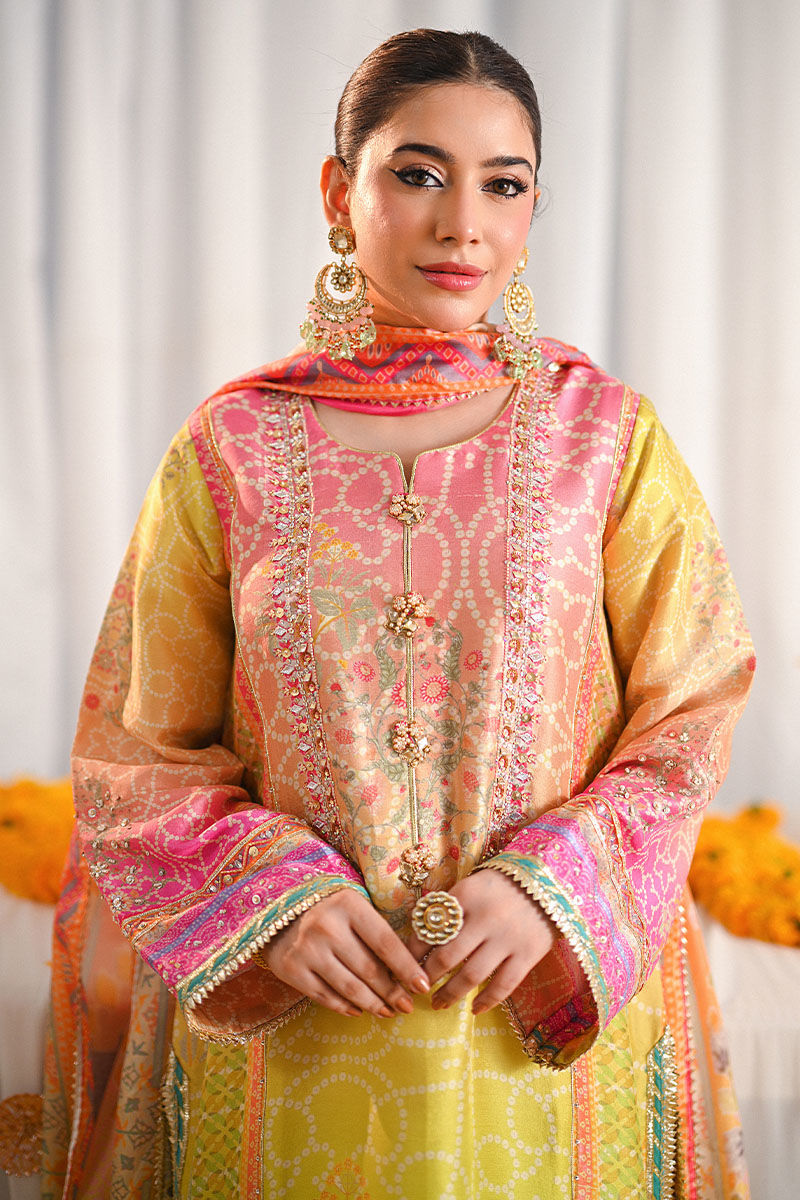 Ansab Jahangir | Digital Silk | Miraal Shirt and Dupatta by Ansab Jahangir - Designer Dress  - Type : Ladies Clothes - Available at Libayah - 100% Original 