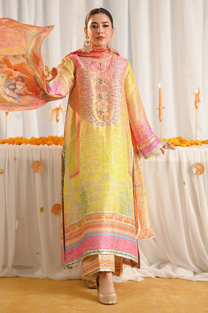 Ansab Jahangir | Digital Silk | Miraal Shirt and Dupatta by Ansab Jahangir - Designer Dress  - Type : Ladies Clothes - Available at Libayah - 100% Original 