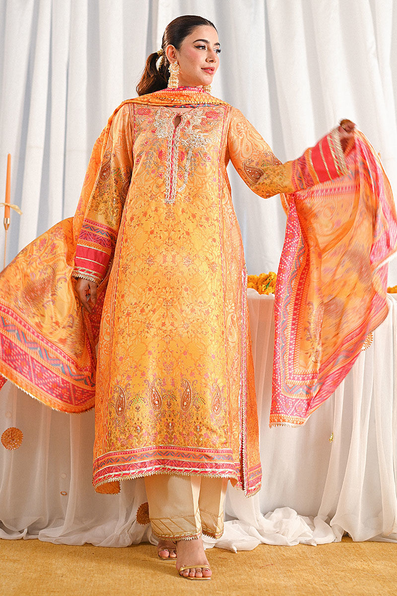 Ansab Jahangir | Marigold and Gota Formals | PARISHAY by Ansab Jahangir - Designer Dress - Type: Ladies Clothes - Available at Libayah - 100% Original