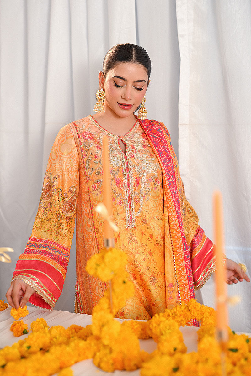 Ansab Jahangir | Marigold and Gota Formals | PARISHAY by Ansab Jahangir - Designer Dress - Type: Ladies Clothes - Available at Libayah - 100% Original