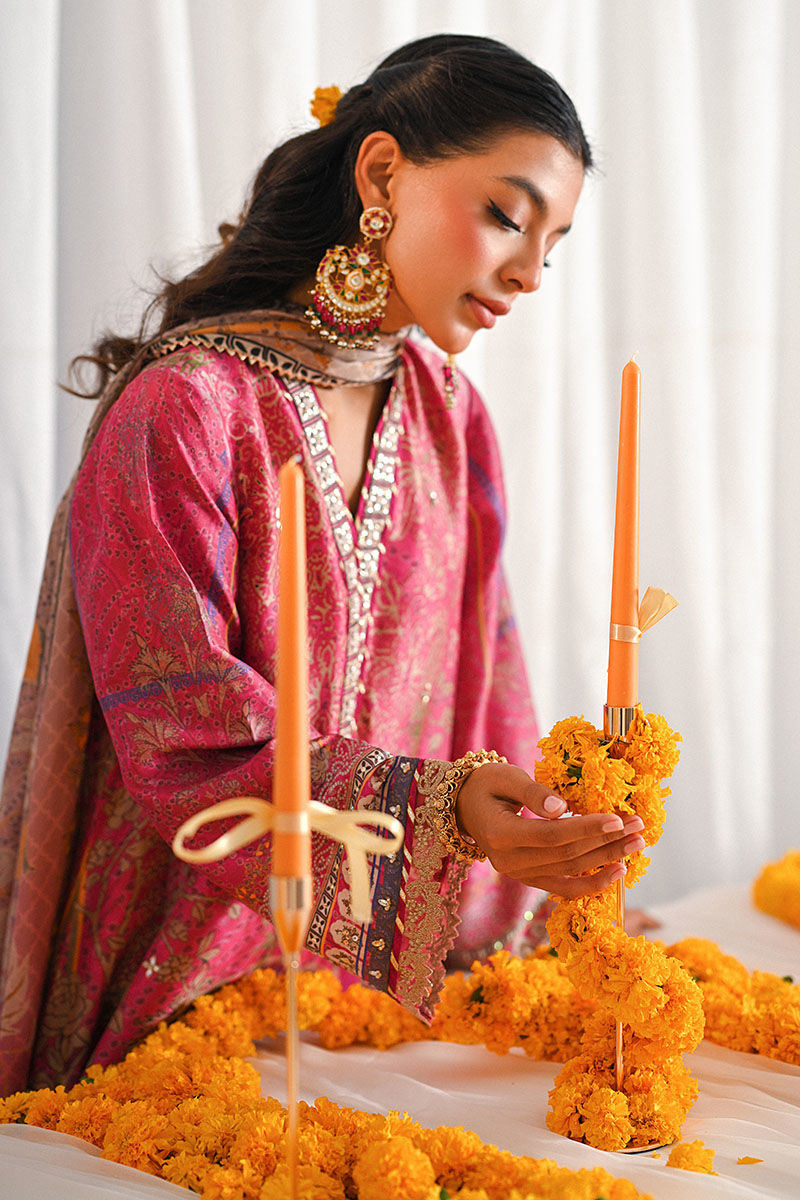 Ansab Jahangir | Marigold and Gota Formals | HANEEN by Ansab Jahangir - Designer Dress - Type: Ladies Clothes - Available at Libayah - 100% Original