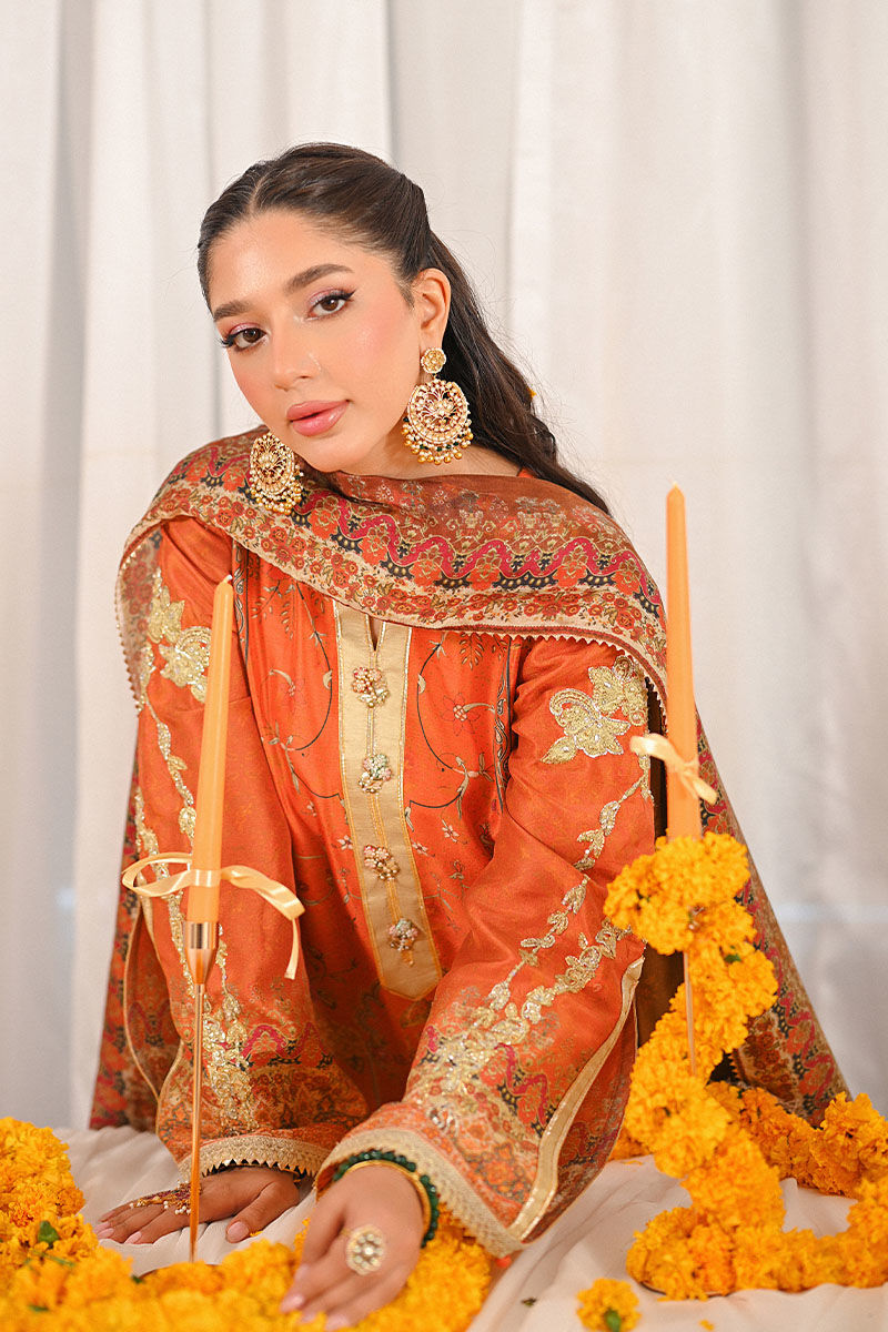 Ansab Jahangir | Marigold and Gota Formals | SOFIA by Ansab Jahangir - Designer Dress - Type: Ladies Clothes - Available at Libayah - 100% Original