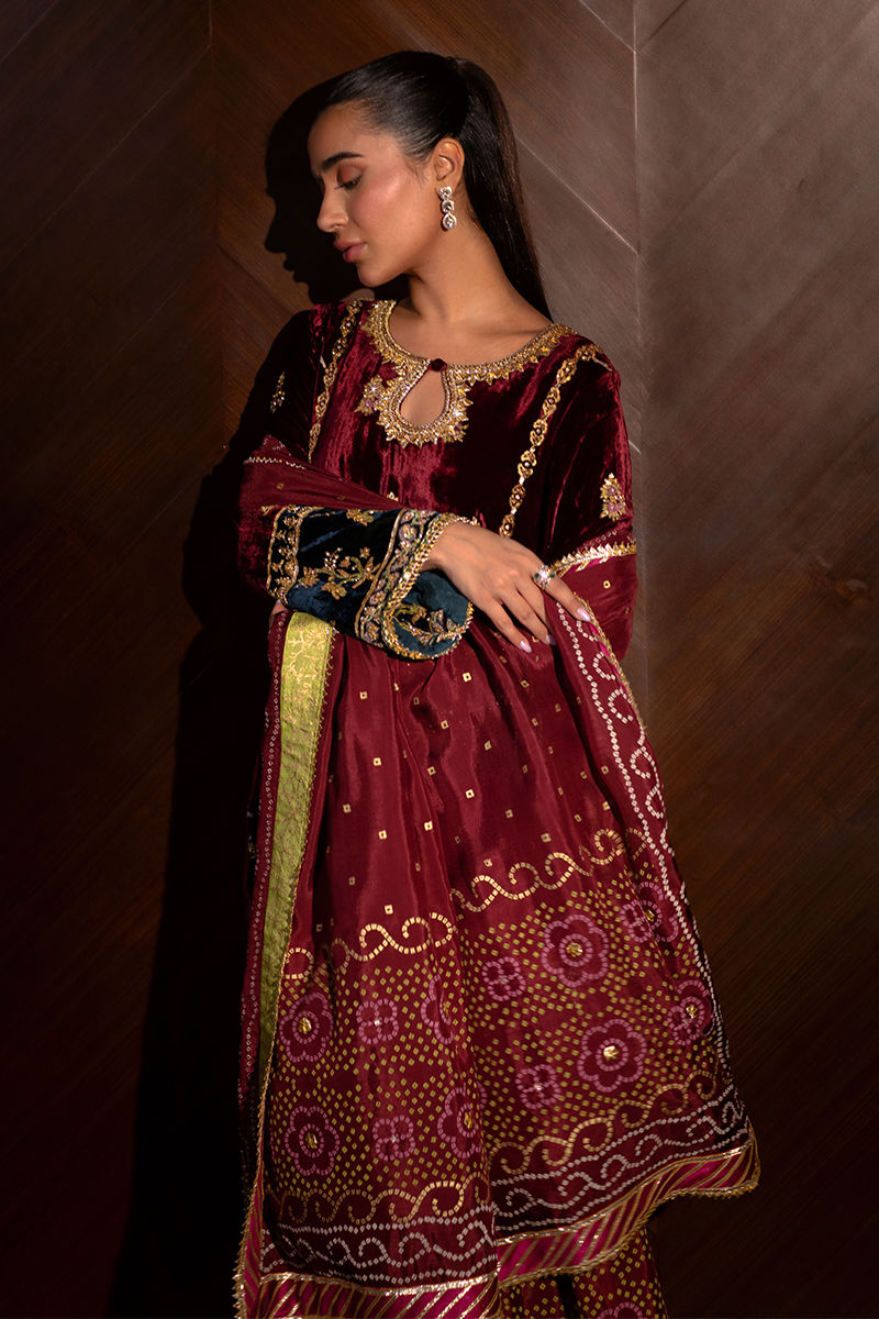 Ansab Jahangir | Bow Velvet Edit | MARILYN by Ansab Jahangir - Designer Dress - Type: Ladies Clothes - Available at Libayah - 100% Original