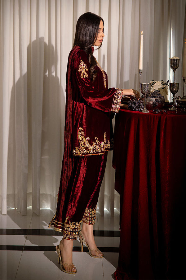 Ansab Jahangir | Bow Velvet Edit | CARLA by Ansab Jahangir - Designer Dress - Type: Ladies Clothes - Available at Libayah - 100% Original