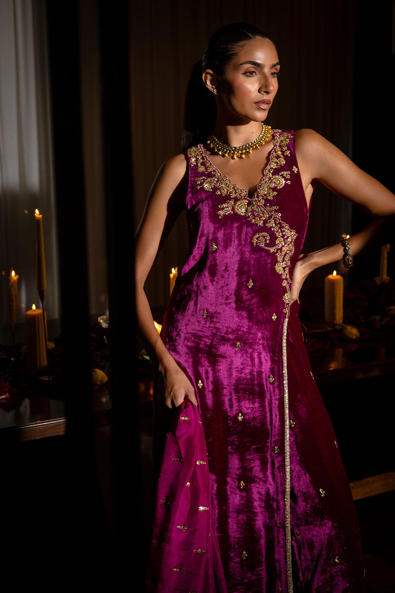 Ansab Jahangir | Bow Velvet Edit | ALANA by Ansab Jahangir - Designer Dress - Type: Ladies Clothes - Available at Libayah - 100% Original