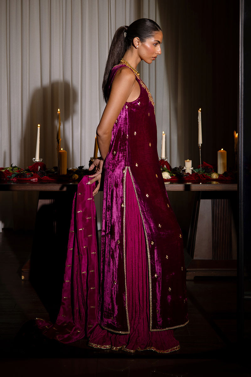 Ansab Jahangir | Bow Velvet Edit | ALANA by Ansab Jahangir - Designer Dress - Type: Ladies Clothes - Available at Libayah - 100% Original