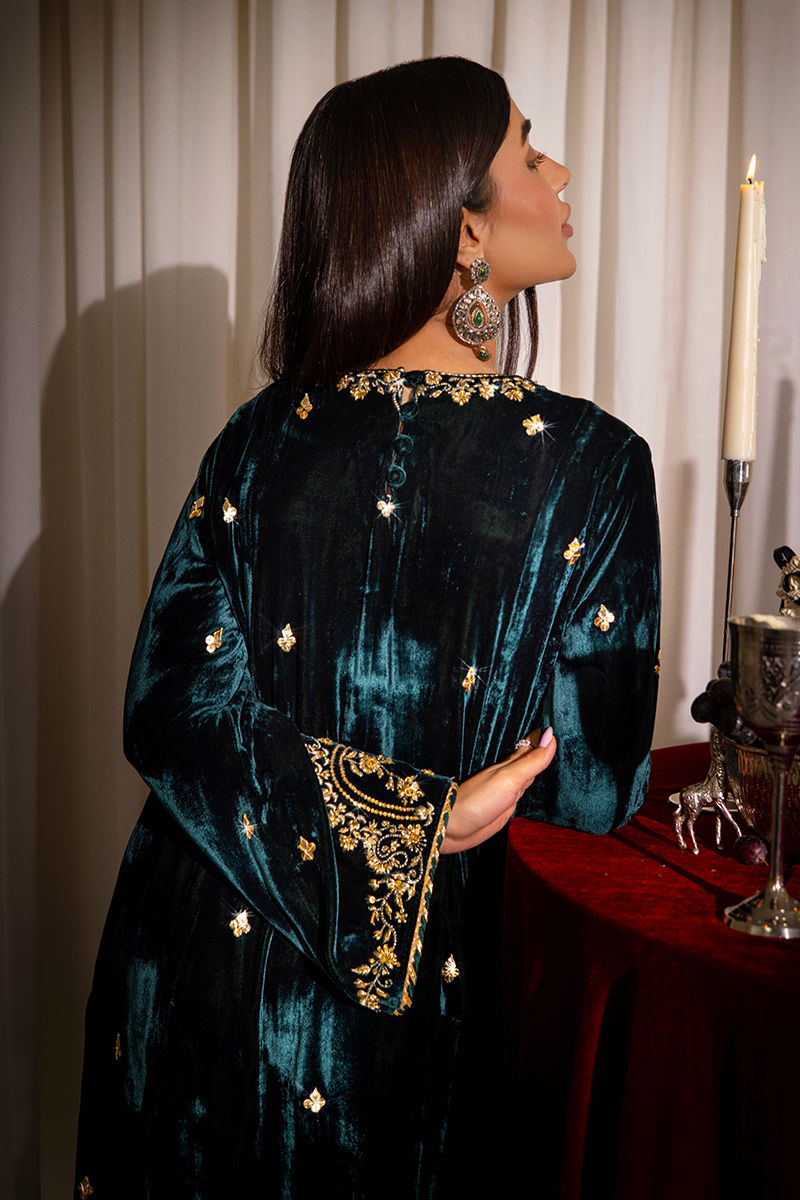 Ansab Jahangir | Bow Velvet Edit | BLAIR by Ansab Jahangir - Designer Dress - Type: Ladies Clothes - Available at Libayah - 100% Original