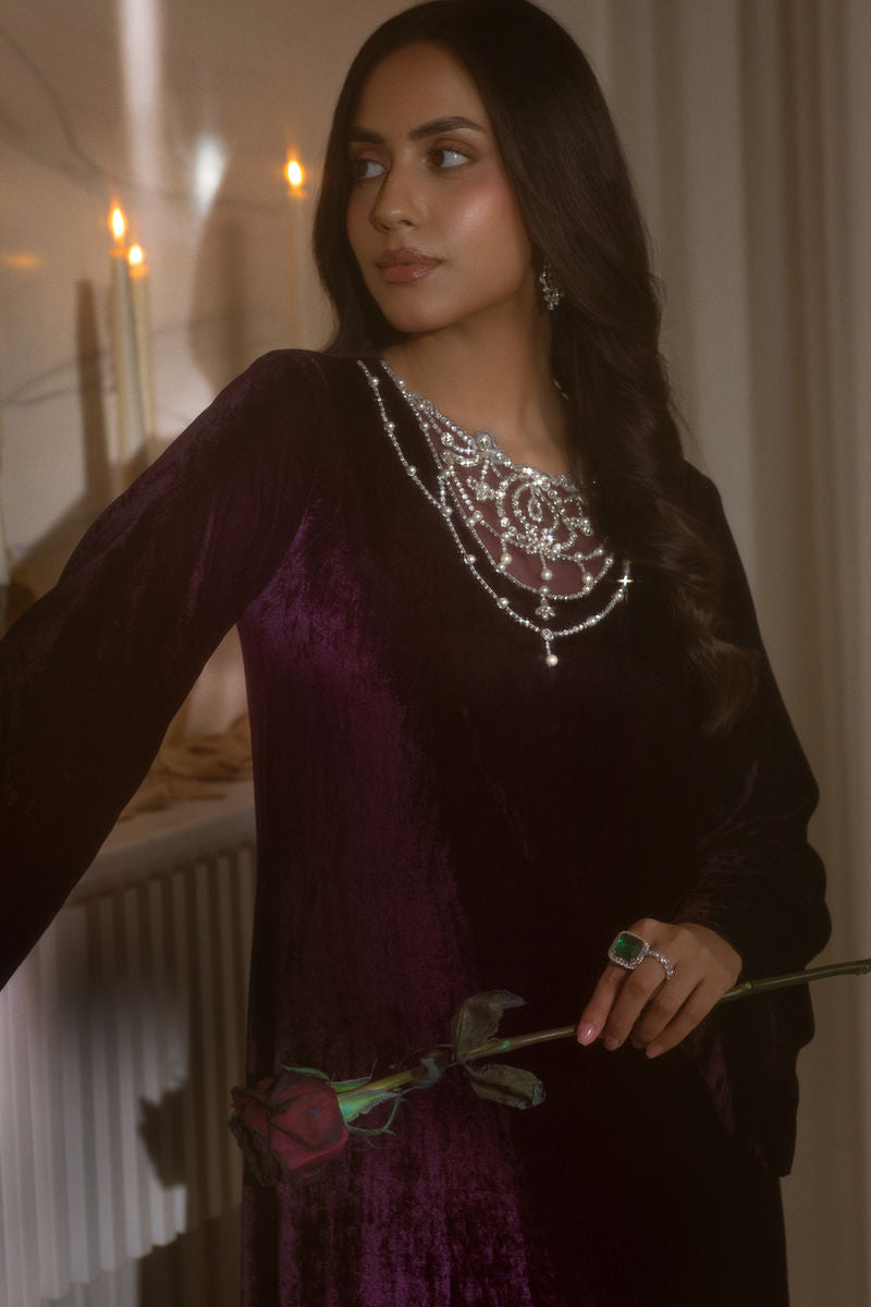 Ansab Jahangir | Bow Velvet Edit | SARLINA by Ansab Jahangir - Designer Dress - Type: Ladies Clothes - Available at Libayah - 100% Original