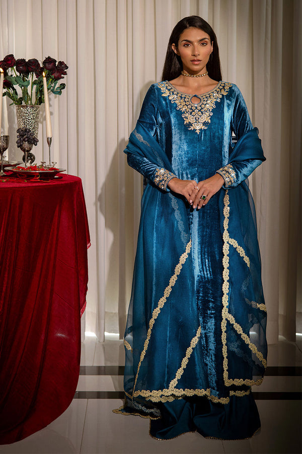 Ansab Jahangir | Bow Velvet Edit | CHARLOTTE by Ansab Jahangir - Designer Dress - Type: Ladies Clothes - Available at Libayah - 100% Original