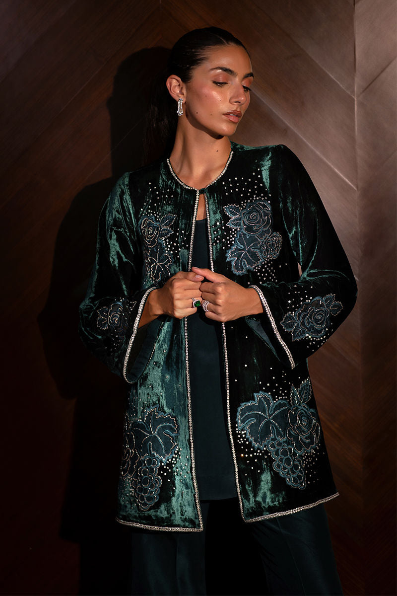 Ansab Jahangir | Bow Velvet Edit | SERRA by Ansab Jahangir - Designer Dress - Type: Ladies Clothes - Available at Libayah - 100% Original