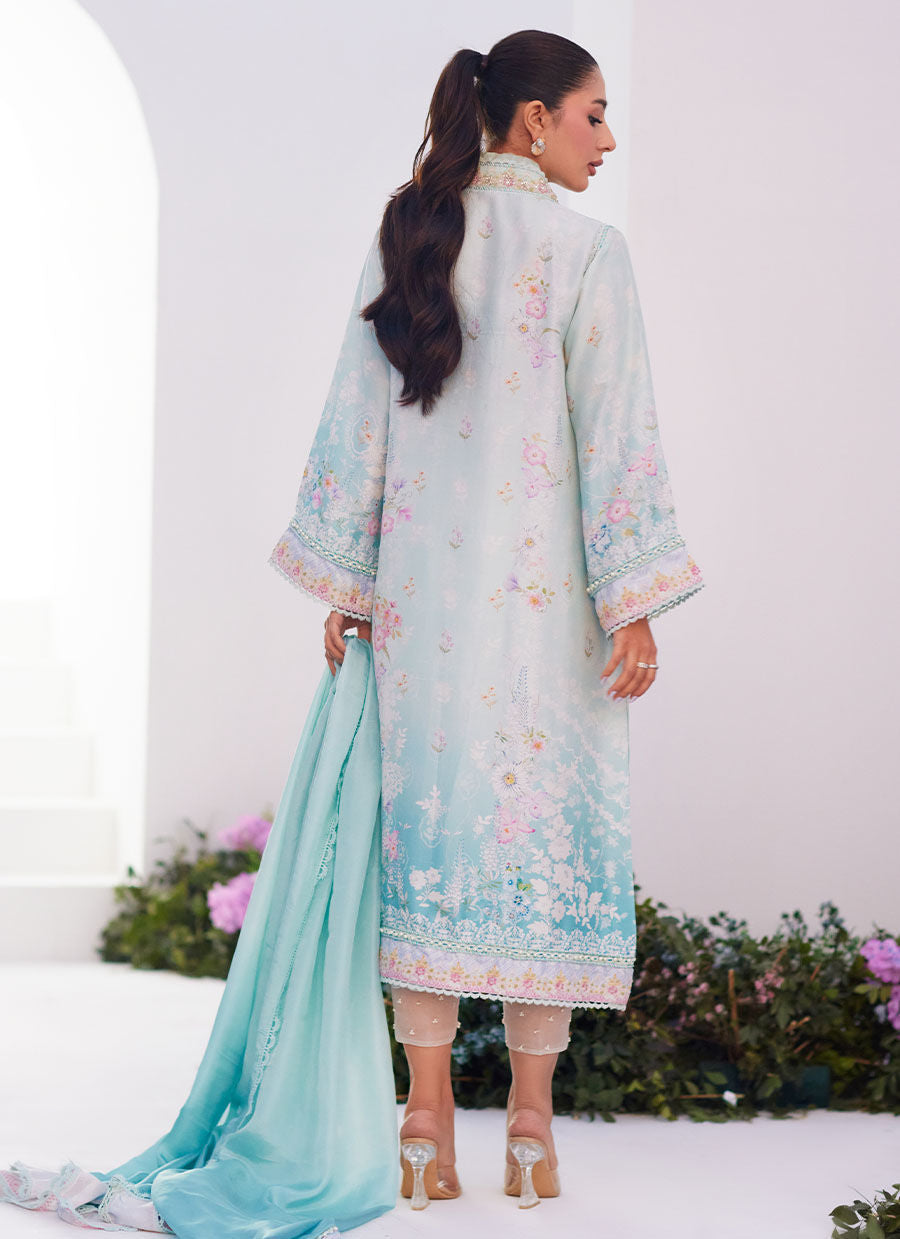 Farah Talib Aziz | Designer Picks 24 | CYAN OMBRE SHIRT AND DUPATTA by Farah Talib Aziz - Designer Dress - Type: Ladies Clothes - Available at Libayah - 100% Original