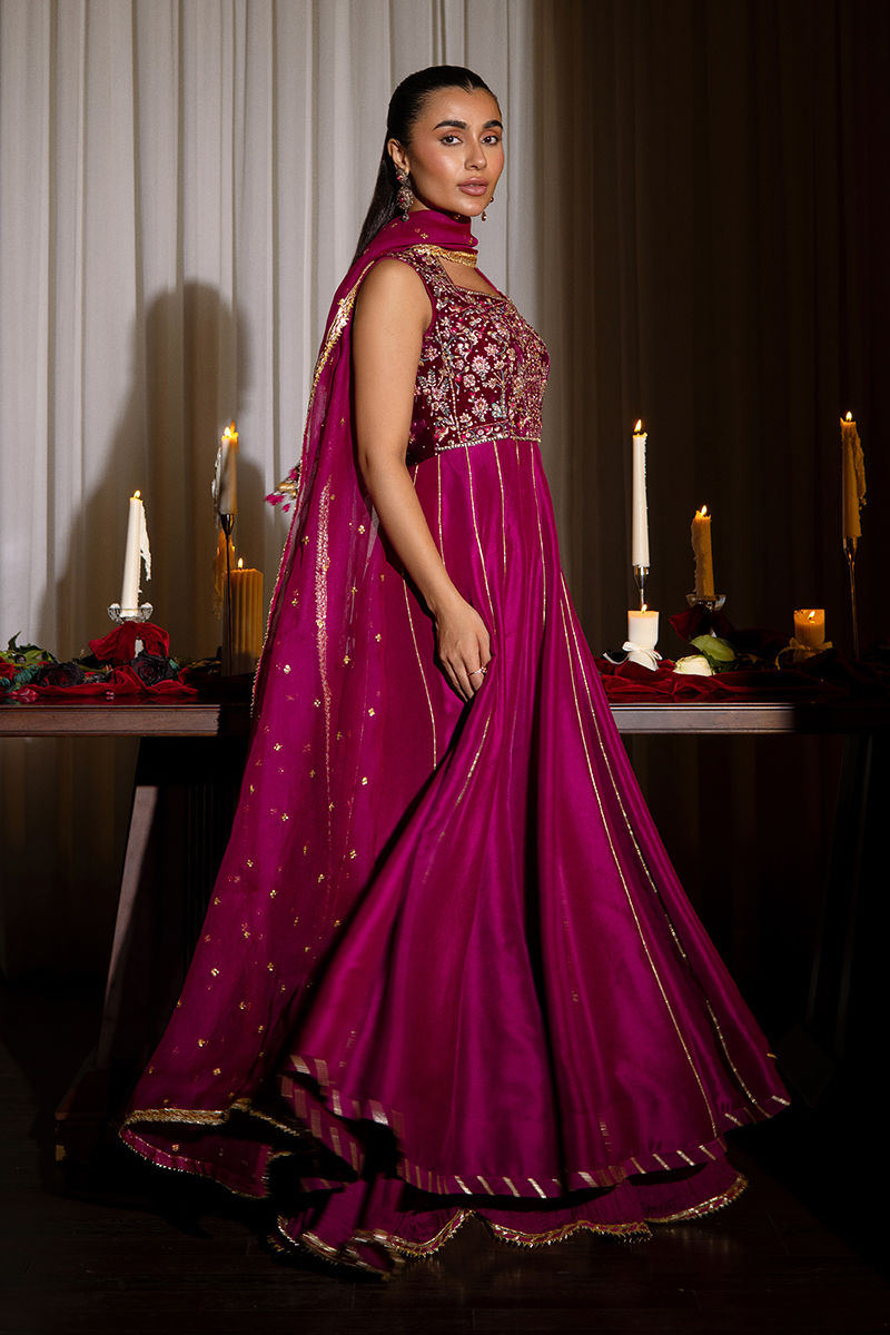 Ansab Jahangir | Bow Velvet Edit | MABEL by Ansab Jahangir - Designer Dress - Type: Ladies Clothes - Available at Libayah - 100% Original