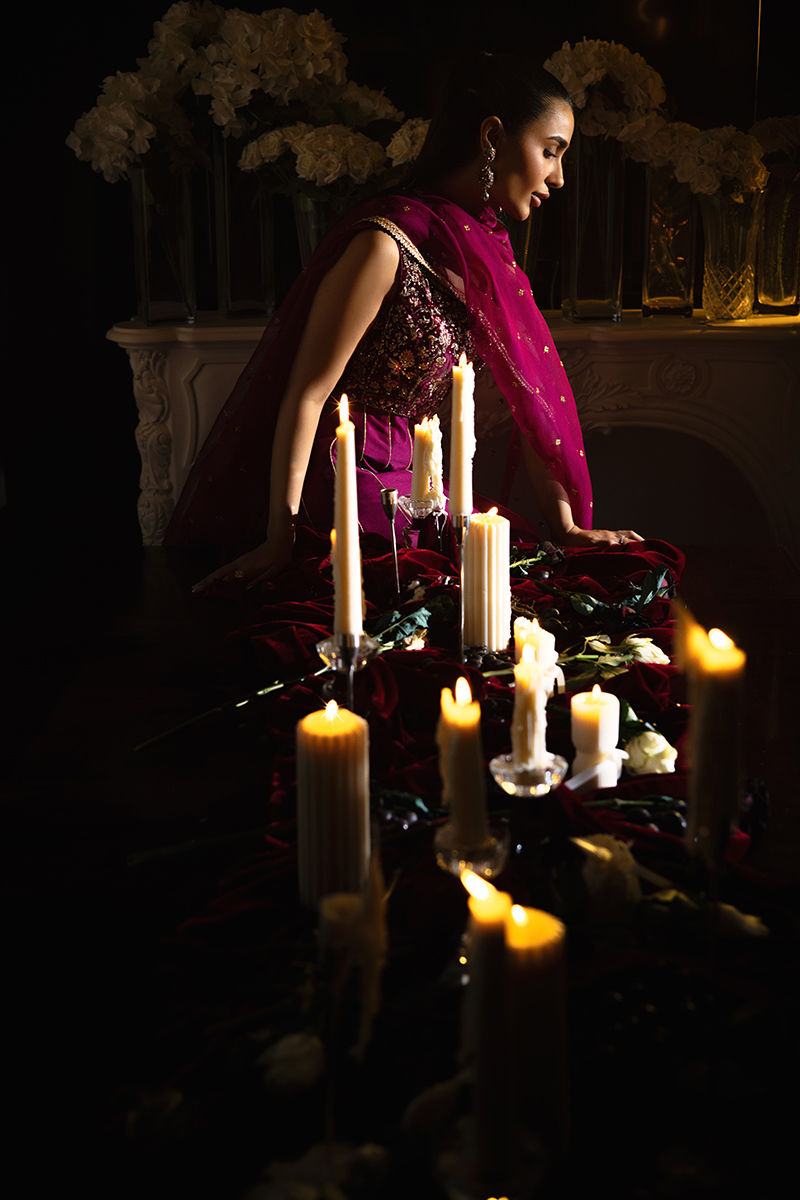 Ansab Jahangir | Bow Velvet Edit | MABEL by Ansab Jahangir - Designer Dress - Type: Ladies Clothes - Available at Libayah - 100% Original