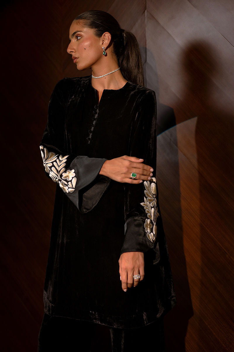 Ansab Jahangir | Bow Velvet Edit | AUDREY by Ansab Jahangir - Designer Dress - Type: Ladies Clothes - Available at Libayah - 100% Original