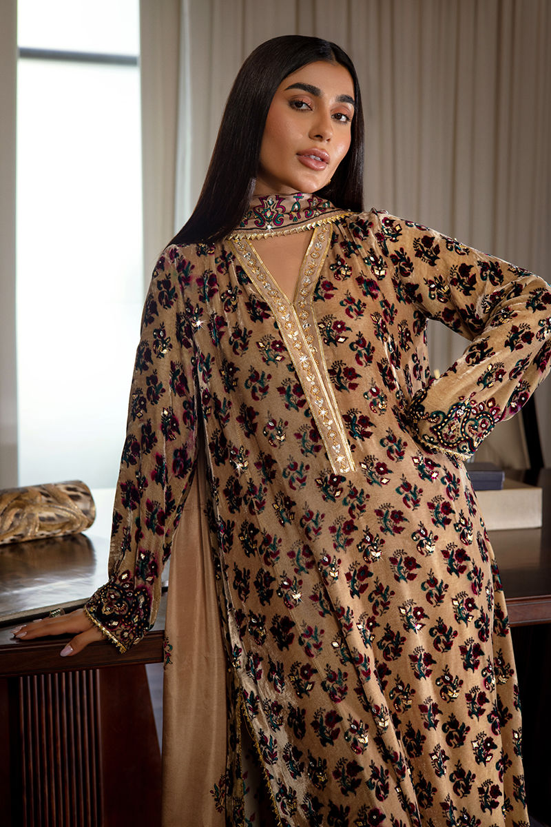 Ansab Jahangir | Bow Velvet Edit | LAUREN by Ansab Jahangir - Designer Dress - Type: Ladies Clothes - Available at Libayah - 100% Original