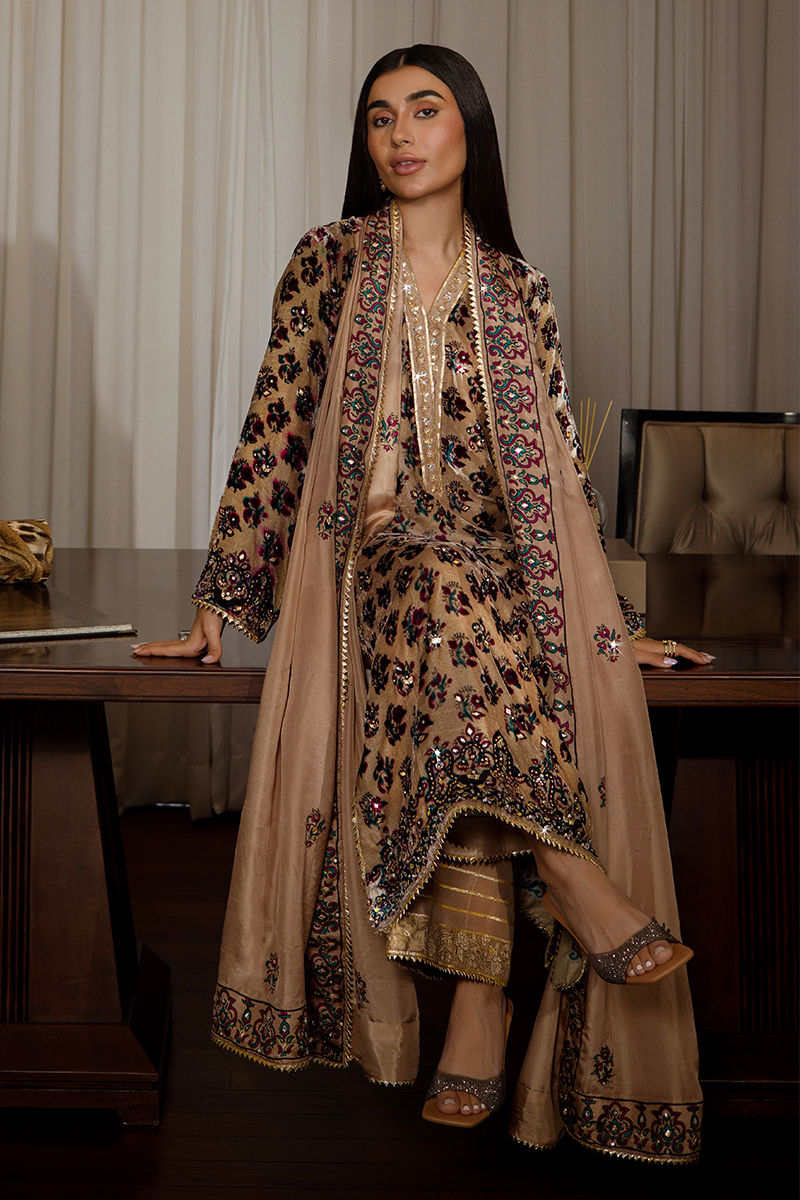 Ansab Jahangir | Bow Velvet Edit | LAUREN by Ansab Jahangir - Designer Dress - Type: Ladies Clothes - Available at Libayah - 100% Original