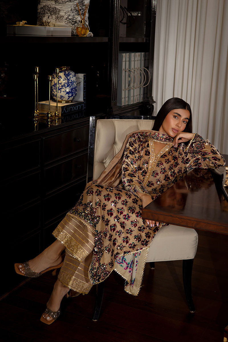 Ansab Jahangir | Bow Velvet Edit | LAUREN by Ansab Jahangir - Designer Dress - Type: Ladies Clothes - Available at Libayah - 100% Original
