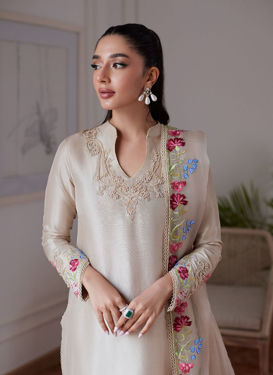 Farah Talib Aziz | Luna Eid Collection 24 | LIARA SAND by Farah Talib Aziz - Designer Dress - Type: Ladies Clothes - Available at Libayah - 100% Original