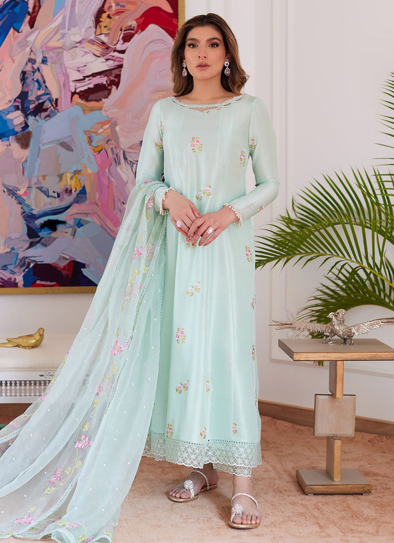 Farah Talib Aziz | Luna Eid Collection 24 | ELYSSIA MINT by Farah Talib Aziz - Designer Dress - Type: Ladies Clothes - Available at Libayah - 100% Original