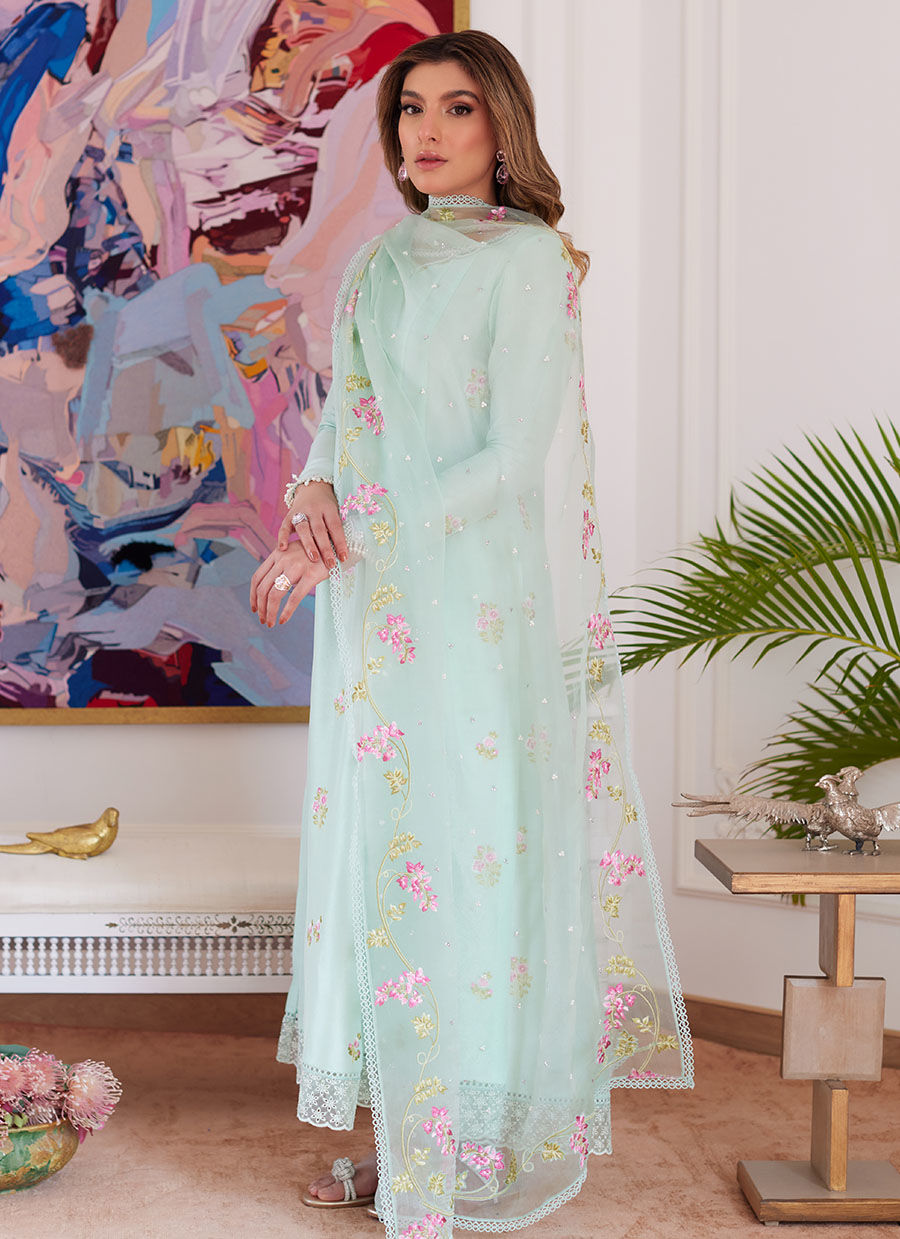 Farah Talib Aziz | Luna Eid Collection 24 | ELYSSIA MINT by Farah Talib Aziz - Designer Dress - Type: Ladies Clothes - Available at Libayah - 100% Original