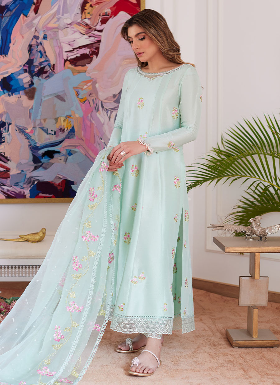 Farah Talib Aziz | Luna Eid Collection 24 | ELYSSIA MINT by Farah Talib Aziz - Designer Dress - Type: Ladies Clothes - Available at Libayah - 100% Original