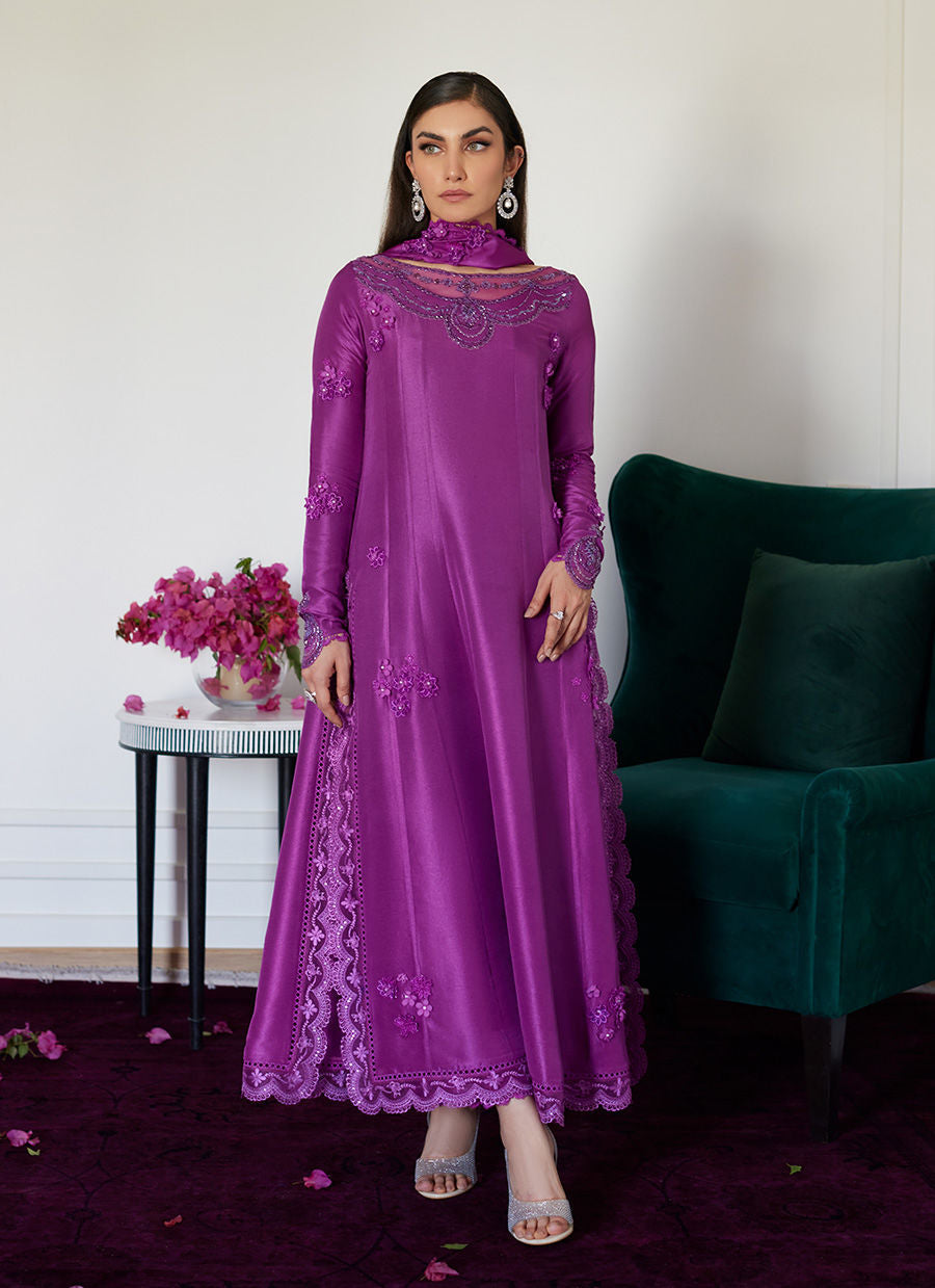 Farah Talib Aziz | Luna Eid Collection 24 | TIERRA MUTED MAGENTA by Farah Talib Aziz - Designer Dress - Type: Ladies Clothes - Available at Libayah - 100% Original